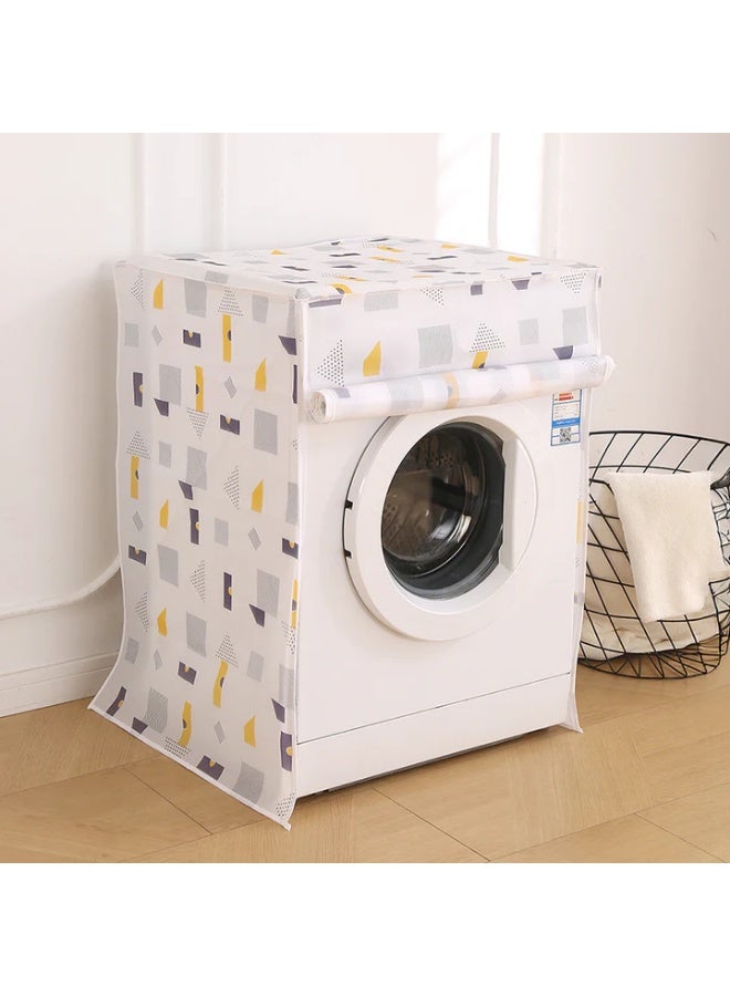 KITCHENOO Waterproof Front Load / Top Load Washing Machine Cover | PEVA Dustproof Protective Cover for 6kg, 6.5kg, 7kg & 7.5kg Fully Automatic Machines, Geometric Abstract - Image 1